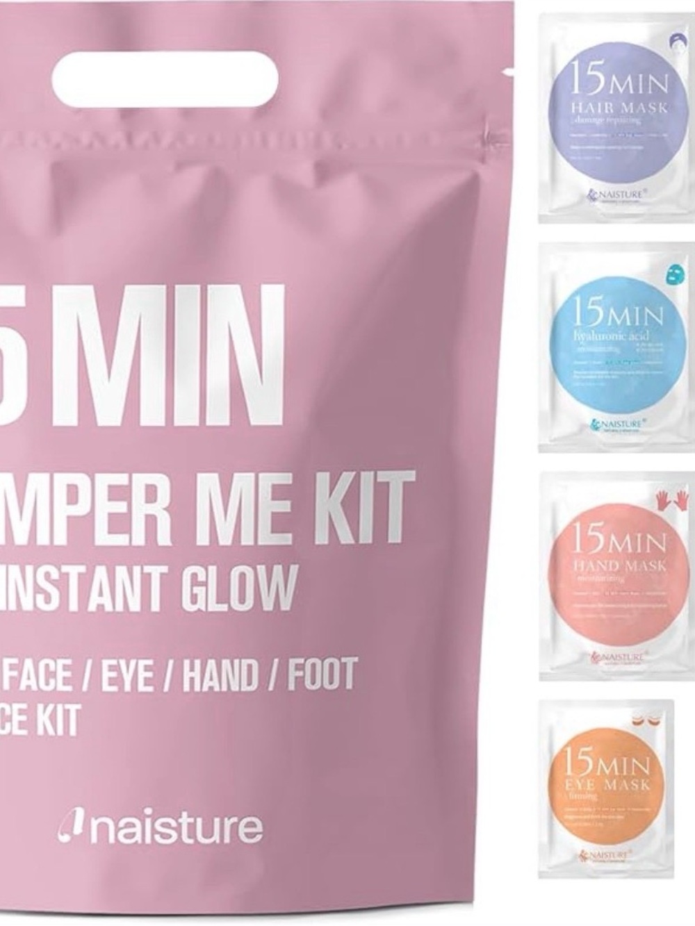 15 MIN Pamper Me Kit - Pink Instant Glow Women’s Skincare Mask